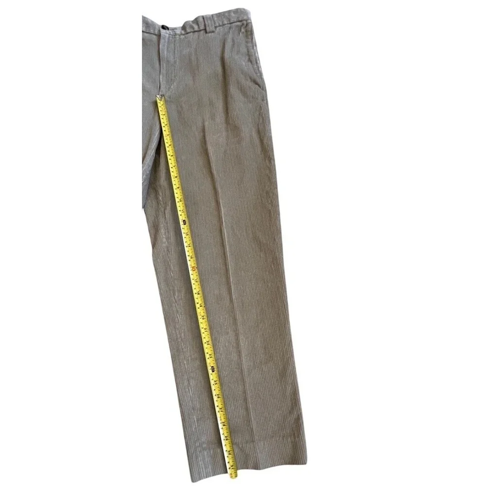 LL Bean Comfort Waist Corduroy Pants Mens 36 Tan Khaki Cotton Wide Wale Trousers